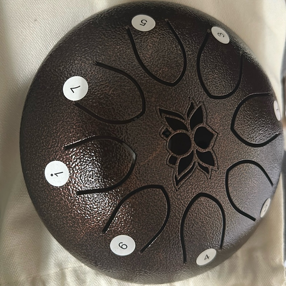 Steel Tongue Drum 6 inch 8 Tune Kits With Bag Drumstick Finger Cots Stickers